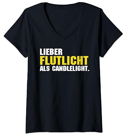 Damen Lieber flutlicht als candlelight beer bier saufen T-Shirt mit V-Ausschnitt