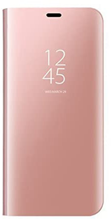 Dedux Cover Honor 90 Lite Custodia Luxury Mirror Pelle Leather Magnetic Flip Stand Protective Cover Case for Honor 90 Lite, Oro Rosa