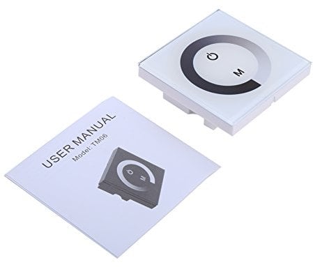 Aramox Pannello a Sfioramento Monocolore Dimmer Controller per Interruttori a Parete Striscia Luminosa a LED DC 12V-24V (Bianco)