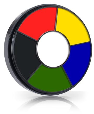 Go Ho White Black Red Yellow Blue Green Face Body Paint for Halloween SFX Make up,6 Colors Face Paint Wheel for Special Effects,Zombie Vampire Skeleton Halloween Costume Clown Makeup Body Paint
