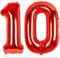 LAPONO Luftballons Geburtstag Zahl 10 Rot, XXL Folienballon Zahlen 1 und 0 Riesen Helium Ballons 10 Jahre Geburtstagsdeko für Junge, Mädchen 10. Kindergeburtstag Jubiläum Party Deko