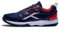 HUNDRED Raze Non-Marking Professional Badminton Shoes for Men (Navy Orange Red, Size: UK 9 US 10 EU 43) Material Upper: Polyester, Sole: Rubber Suitable for Indoor Tennis Squash Table Tennis