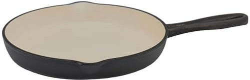 osoltus Gusseisen-Pfanne emailliert 26 cm Emaillierte Gusseisenpfanne (dunkelgrau, rund mit Griff)