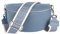 MIRROSI® Bauchtasche Damen, Echtleder, Made in Italy, Umhängetasche, Brusttasche, Crossbody Bag (1 Tasche & 2 Gurte) (Jeansblau (Uni Jeansblau Beige), Große Tasche (28x18x9cm))