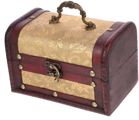 MAGICLULU Schmuck Vintage Aufbewahrungsbox Sparschwein Mit Münzbox Chinesische Dekorative Schachtel Piratenschatztruhe Dekorativer Nistkasten Kleiner Abschließbarer China Requisiten Holz