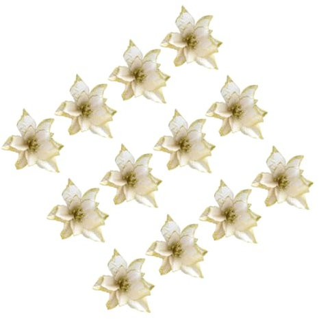 Ciieeo 48 STK glitzernde künstliche Blumen Hochzeit dekorative Weihnachtsblumen zum Basteln Blumengirlande Zimmerpflanzen gefälschte dekorative Blumen Blitz Kranz