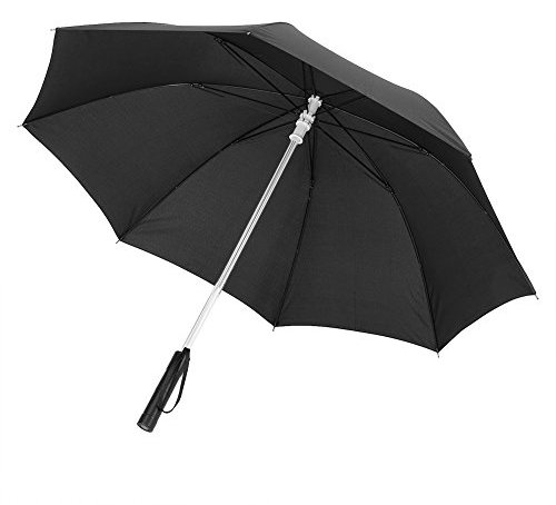 Wifehelper 7 Color Changing LED Umbrella Flashlight Rainproof, Flashlight Function LED Light Umbrella Night Visibility (Black)
