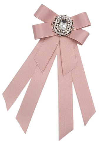 Oshhni Femmes Cravate Ruban Broche Broche pré attaché Collier Cravate, Rose