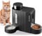 Gardner Pet 2-en-1 Distributeur Croquettes Chat Automatique 3L*2, Distributeur Eau Chat et Chien par Gravité, Mangeoire avec Gamelle Acier Inoxydable, pas d'électricité, Sans BPA, Angle Réglable, Noir