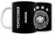 DFB Fanartikel Tasse mit Name personalisiert I Kaffeetasse für Fans der Nationalmannschaft (0,3l) mit DFB Logo I Geschenk für Fußballfans (Porzellan, Top Scorer Schwarz Weiss)