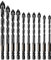 INTHEEND 10Pcs Concrete Drill Bit Set, 3/16-1/2 Cross Head Masonry Drill Bit Set, Industrial Cement Drill Bits for Brick/Tile/Glass/Wood/Plastic, Hex Shank Cross Tip Drill Bits