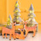 3 Stück Mini Weihnachtsbaum Mini Tannenbaum Klein Miniatur Weihnachten Mini Figuren Künstlich Christbaum Tree Christbaum für Tischdeko DIY 15/20/25cm mit 3pcs Klein Weihnachtsfiguren Hirsch