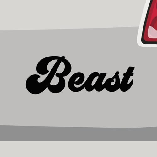 Stickerfreaks Aufkleber - Beast Spruch Schriftzug Bestie - Sticker, Folienaukleber für Auto, Motorrad, Fahrrad, Laptop, LKW (10x3,5cm | Silber)