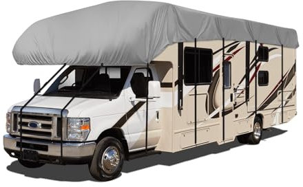 Cubierta para techo de autocaravana 420D, resistente Oxford, plegable, para protección contra el polvo, la humedad y los rayos UV, con correas laterales y hebillas a prueba de viento (7,5 x 3 m)