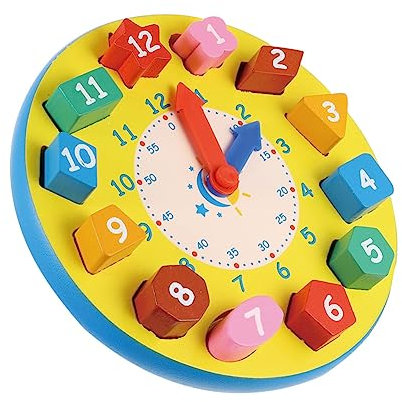 ifundom Wanduhren Für Kinder Zahlen- Und Form-Puzzle-Spielzeug Uhr-Puzzle-Spielzeug Fördert Die Hand-Auge-koordination Material
