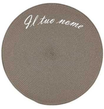 Tischset mit Namen bestickt – Taupe – Tischset für Frühstück, Mittagessen und Abendessen – originelles Geschenk Creative Lab