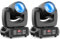 2 unités 100W Lyre LED Projecteurs DJ à Tête Mobile Lumières de Soirée Disco avec Gobos Rotatifs Prisme par le son pour les fêtes de mariage, les groupes d'église, les spectacles, les bars