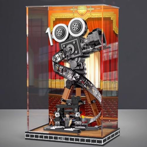 Boîte de présentation en acrylique 3 mm pour modèle d'appareil photo Lego 43230, boîte d'affichage transparente anti-poussière compatible avec le modèle Lego 43230 (modèle non inclus) (fonds 3 mm)