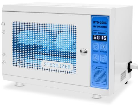 ANRUI UV Steriliser for Nail Tools: 12L Multi-Functional Nail Tool Cleaning Machine, UV Disinfection Cabinet with Timer Setting for Manicure, Home, Barbers, and Spas