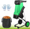 Biotrituratore elettrico da giardino 2400W,Trituratore multifunzionale per foglie e rami con sacco di raccolta da 50 litri,velocità a vuoto di 4500 giri/min,diametro di taglio di 39 mm