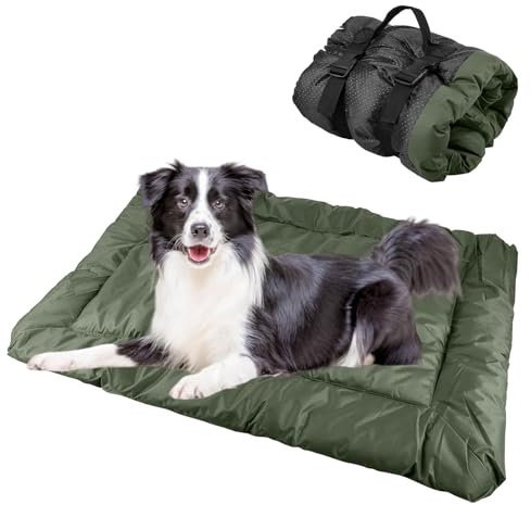 GBKDQQ wasserdichte Hundematte 90 x 60cm, Hundedecke für Unterwegs, Waschbare Reisedecke für Hunde und Katzen, Tragbare Hundekissen Outdoor Hundebett Auto für Drinnen & Draußen Reise Camping (Grün)