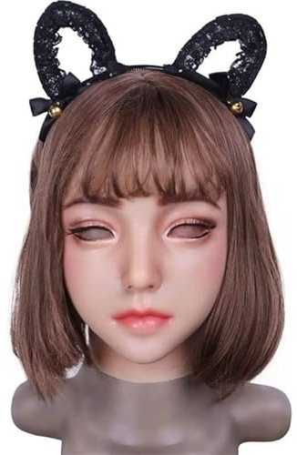 CRRCLSY Silikon-Gesichtsmaske für Frauen, realistisch - Für Crossdresser, Transgender und Cosplay (Elfenbein Weiß)