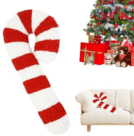 XUDUOO Zuckerstangen Kissen, 54CM Weihnachtskissen Kissen Zuckerstange, Süßes Weihnachts-Süßigkeits-Überwurfkissen, Winter Deko Aesthetic Für Sofa, Bett, Couch, Schlafzimmer