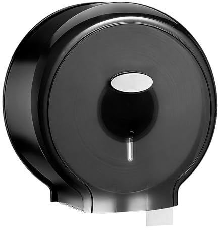 Toilet Roll Wall Mounted Dispenser, Toilet Paper Roll Wall Mounted Dispenser for Toilet, Bathroom 10.6x11.0x4.7in Paper Core 6.8 to 9 cm 2.68 to 3.54in (Transparent Black)
