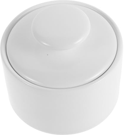 Toyvian Zuccheriera Barattolo Per Zucchero in Ceramica Bianca 170 Ml Con Coperchio Ermetico Per Cucina Bar e Ufficio Conservazione Fresco