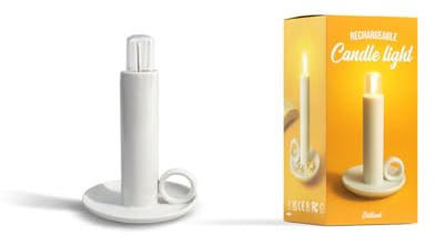 Suck UK Candle Lamp | LED Lamp | Wee Willie Winkie | Cordless Bedside Night Light | Table Lighting | Candlestick Light with Torch | Dimmable Touch Control | Rechargeable Portable Battery USB-C