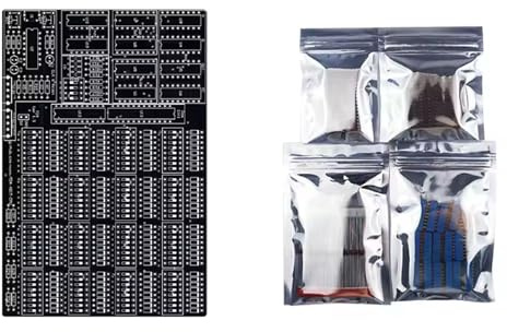 TD4 Kit de construction CPU DIY, processeur 4 bits avec série 74 ICS, kit d'apprentissage pour ordinateur open source, diodes, résistances, socle à puce, LED et micro USB (PCB et composants)