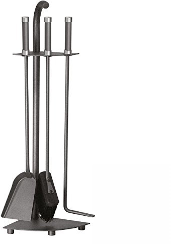 Lienbacher - Útiles para Chimenea (Antracita, Metalizado, Mangos cromados, 3 Piezas)