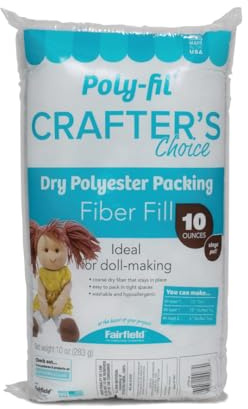 Poly-fil Fairfield CCDF10 Crafter's Choice Dry Packing Fiber Fill 10 Ounce Bag, Blue/Orange