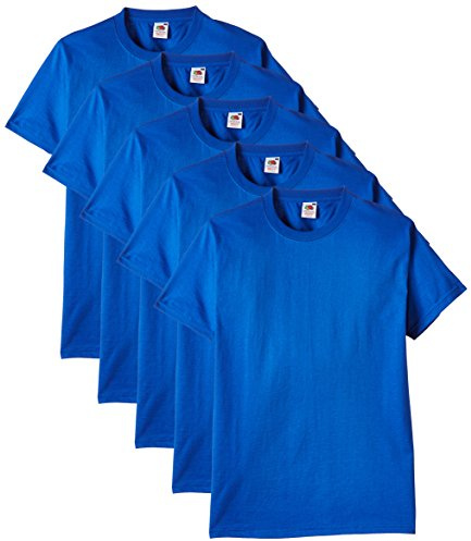 Fruit of the Loom - 61-212 - T-shirt (Lot de 5) - Homme - Bleu (BlauKönigsblau) - Taille: S