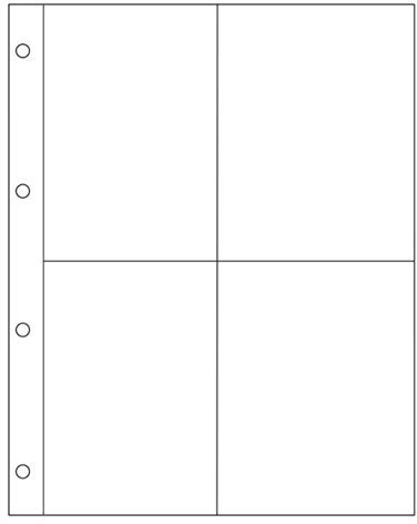 A4 Postcard Photograph Sleeves, 4 Pockets per Page - Acid Free Archive Safe for Ring Binders - Pack of 10