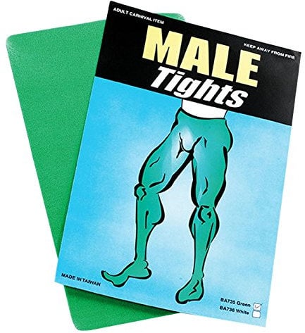 New Adult Mens Green Tights Fancy Dress Costume Accessory Peter Pan Robin Hood Superhero Jester Panto Medievel Tudor Theatrical Elf Christmas Santas Helper Male One Size Fits Most by Bristol Novelties