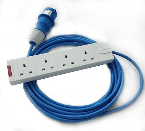 Ali's DIY 1.5 mm 230V Caravan Hookup Extension Lead for Motorhomes and Camping Sites - 4 Gang Trailing Socket - 25 Metre Length