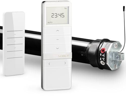 NOBILY Profi-Set elektromechanischer Funk-Rolladenmotor PR4 13/14-40 inkl. Funk-Timer (Zeitschaltuhr) Exquisit Handsender für die 40mm Achtkant-Welle - bis 36Kg