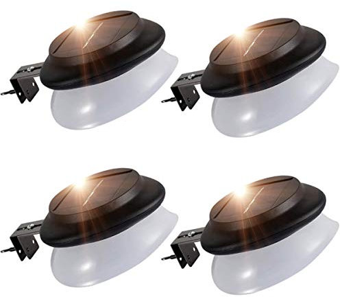 SMY Lighting Dachrinnen Solarleuchten, 9 LED 100LM Solarlampen Dachrinne für Außen IP55 Wasserdicht Zaunlicht Dekor für Garten, Patio, Gehwege, Hof, Garage, Eave, Wand (Weißes Licht,4 Stück)