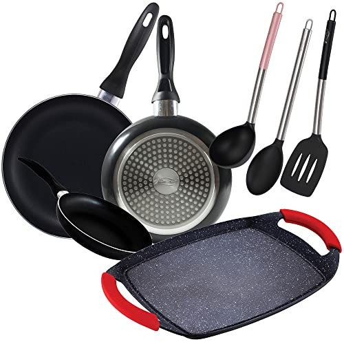 San Ignacio - SIP set 3 sartenes + Plancha grill + 3 utensilios