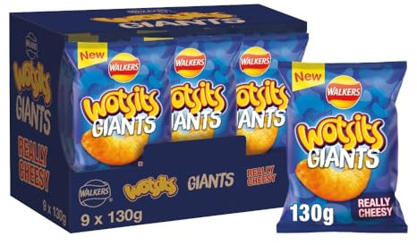 Walkers Wotsits Giants Really Cheesy Sharing Snacks, 130 g