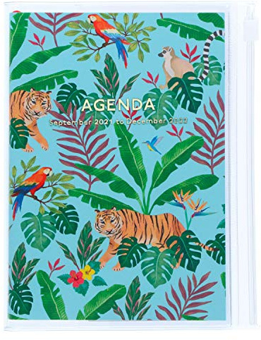 MARK'S 2021/2022 Taschenkalender A6 vertikal, Storage it, Jungle, Turquoise: Von September 2021 bis Dezember 2022