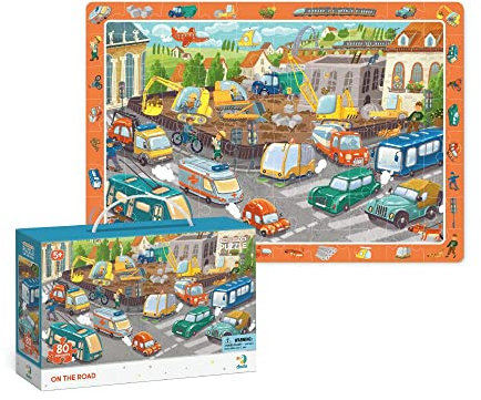 Dodo D300370 Eductional On The Road Observation Puzzle 80 Pieces, Various