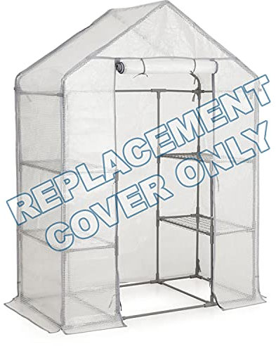 Taylor & Brown Walk In Greenhouse Cover Heavy Duty Replacement Spare Reinforced White PE Growhouse Cover - 143x73x195cm COVER ONLY