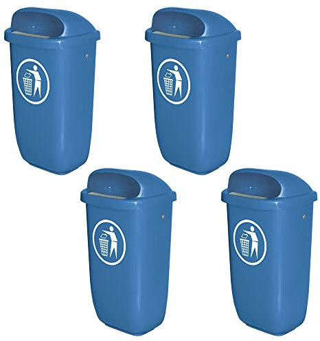 BRB 4 Abfallbehälter für den Außenbereich, 50 Liter, nach DIN 30713 (blau)