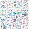 Tattoo Kinder, 15 Blatt Fische/Delfine/Hai Meerestiere Kindertattoos Aufkleber, Wasserdichtes Temporäres Tattoo Set Mitgebsel Kindergeburtstag Gastgeschenke Meer Deko Spielzeug Geburtstagsdeko