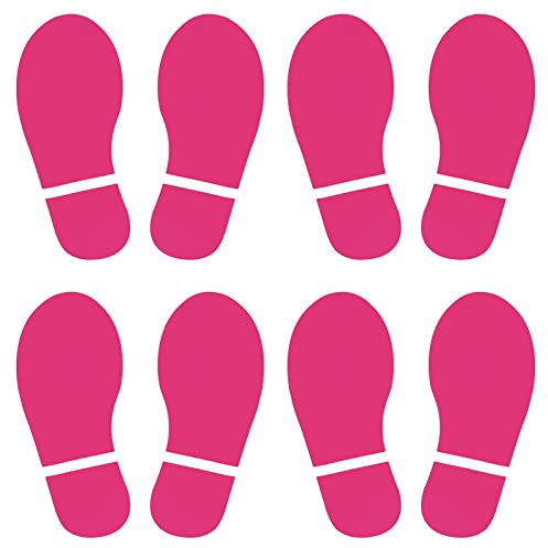 PATIKIL 27,9 x 10,7 cm Fußabdrücke, Bodenaufkleber, 4 Paar PVC-Schuhe, Fußabdruck, Boden, Wand, Treppe, Aufkleber für Zuhause, Klassenzimmer, Dekoration, Rosenrot