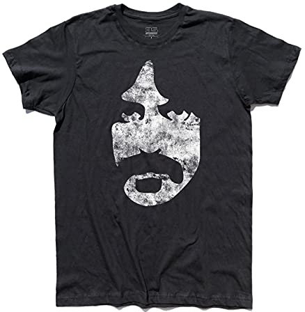 3styler T-Shirt Uomo Frank Zappa Viso - Volto Stilizzato ed antichizzato - Linea Classic - 100% Cotone 185 gr/mq (L, Nero)