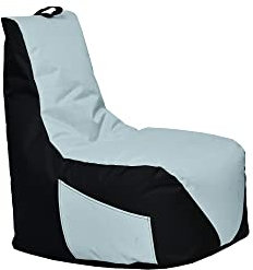Momiralland Gaming Sitzsack - mit Lehne Sitzkissen - Beanbag - mit Reißverschluss- BodenKissen Sessel In- & Outdoor geeignet - Gaming mit PC Xbox & PlayStation (Schwarz - Grau, Sitzsack)
