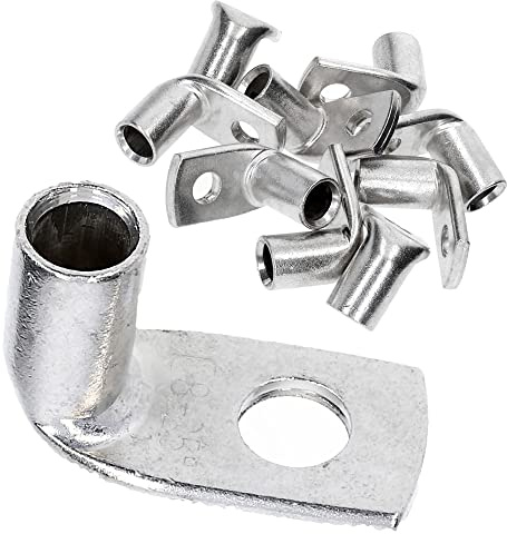 Kalitec 10x Rohrkabelschuhe 25mm² M8 - Kupfer Quetschkabelschuhe 90° | Winkel-Kabelquetschverbinder nach DIN EN 13600, galvanisch verzinntes Kupfer, ideal für Elektro-Installation und Kfz